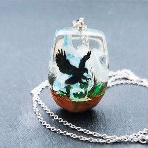 Eagle wood jewelry, Eagle necklaces pendant for her, Blizzard pendant, Original pendant