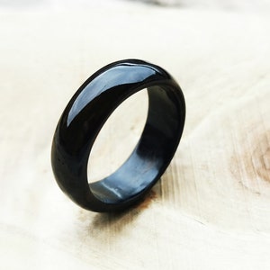 Ebony ring, Ebony wood ring, Custom wooden ring black