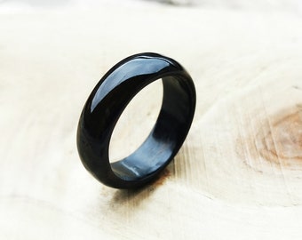 Ebony ring, Ebony wood ring, Custom wooden ring black