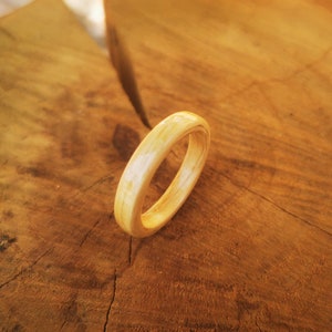 Oak wood ring, Handmade nature wedding ring, Thin band oak bentwood wood ring, Mens ring wooden, Anniversary gift, Ring for him