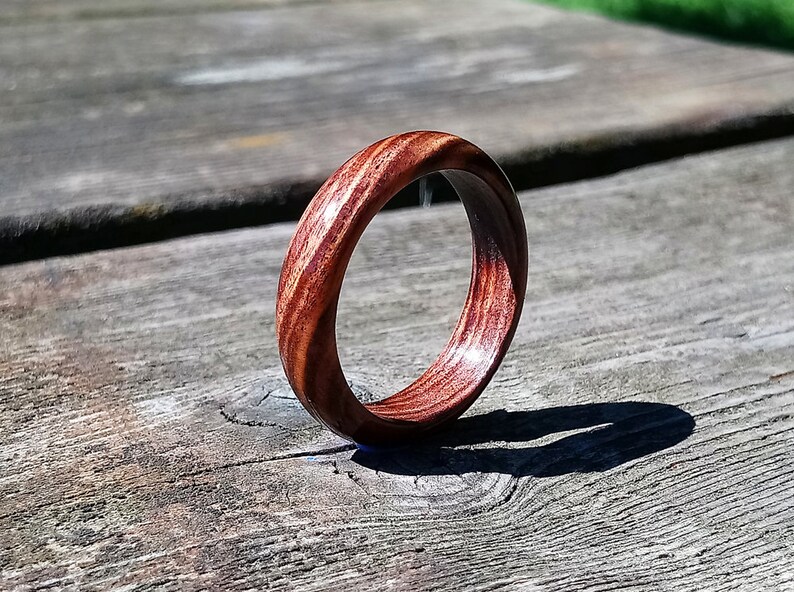 Wooden rings for men Wide Band Ring Bois de violette rosewood ring Alternative ring