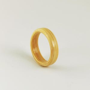 Anello legno bamboo su misura - Anello fatto a mano - Fede fidanzamento - Anello legno curvato - Regalo anniversario legno