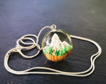 VASSAGO Collana Con Ciondolo Montagna In Acciaio Inossidabile - Regalo Per Escursionisti E Amanti Della Natura - Unisex - 3