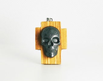 Gruseliger Schmuck für eine Gothic-Geschenkidee, Halskette mit menschlichem Totenkopf aus Harz, Herrenschmuck, Damenschmuck, Totenkopfanhänger