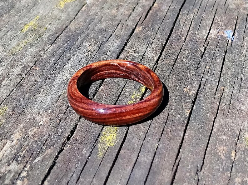 Wooden rings for men Wide Band Ring Bois de violette rosewood ring Alternative ring