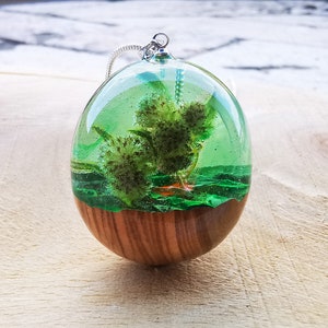 Edelweiss jewelry, Inspirational gift, Real edelweiss natural jewelry, Wood resin pendant, Alpine stars pendant
