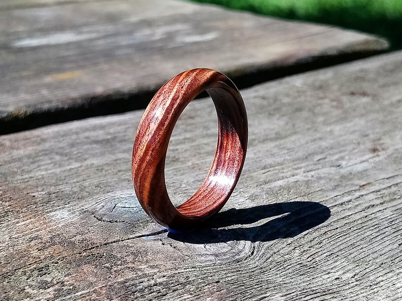 Wooden rings for men Wide Band Ring Bois de violette rosewood ring Alternative ring