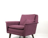 Vintage Retro Purple Danish Design Armchair Chair Folke Ohlsson by Fritz Hansen