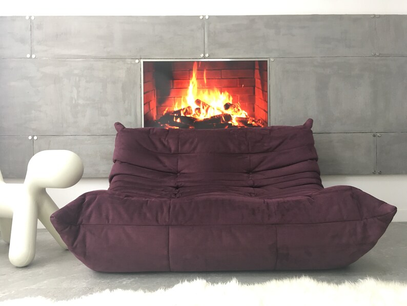 Genuine Purple Design Ligne Roset Two Seater Togo Sofa Chaise Etsy