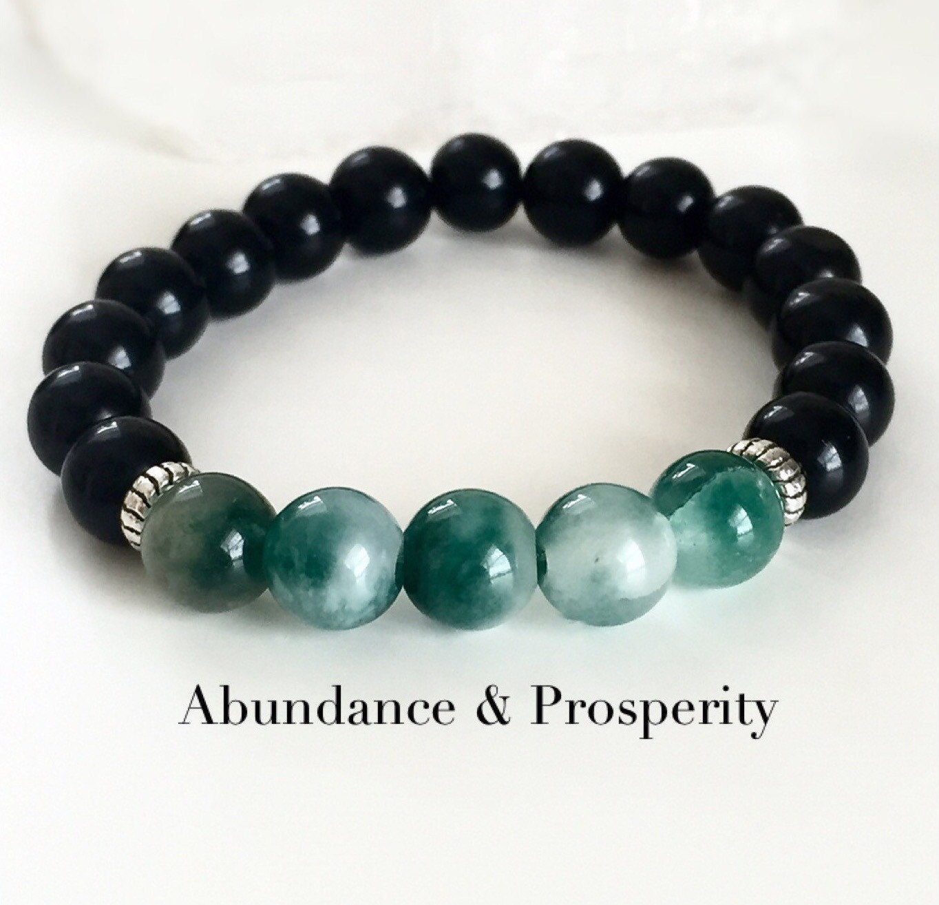 Prosperity Bracelet Black Bead Bracelet Chakra Stone Etsy