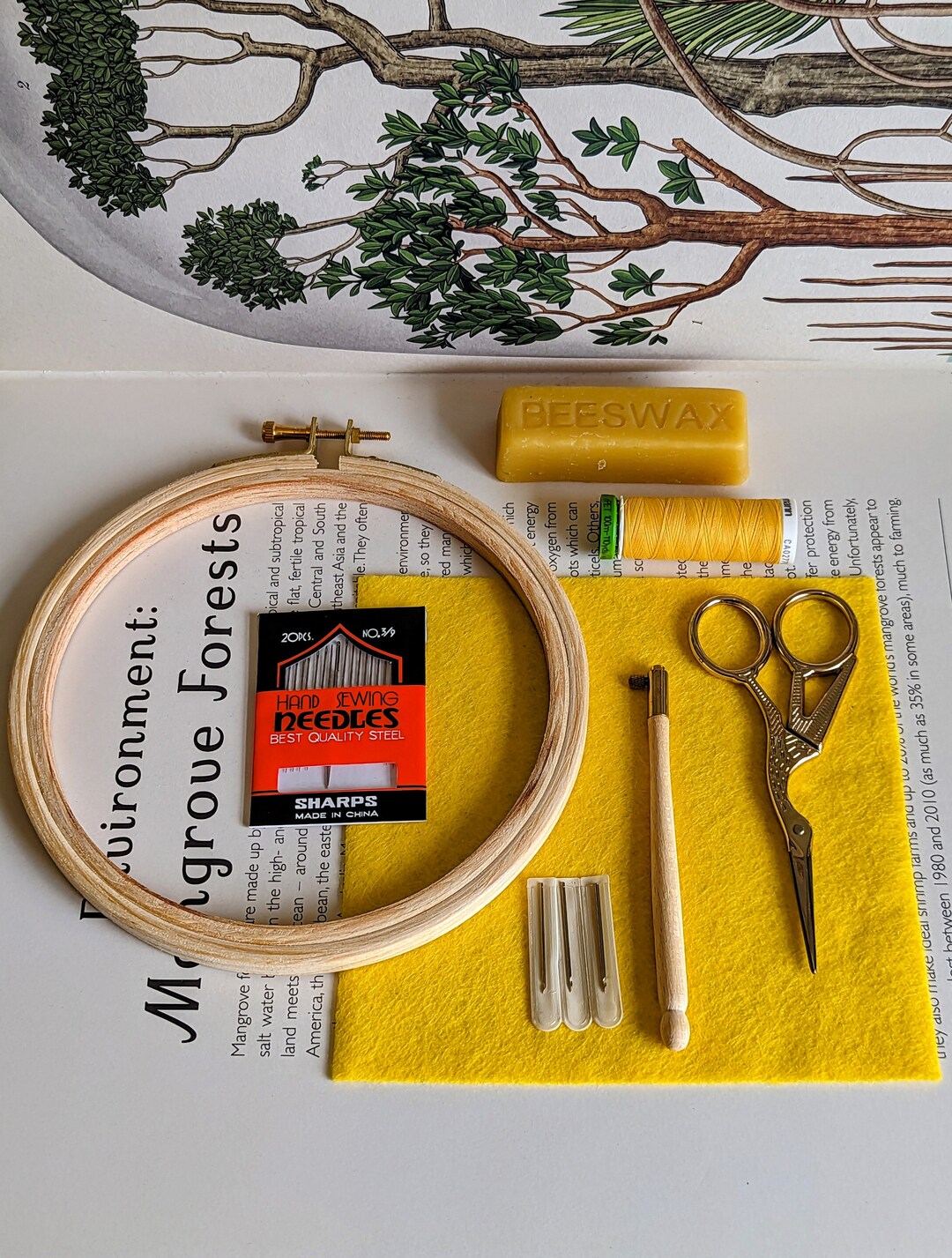 Embroidery Tool Kit Essentials Scissors Tambour Beeswax Etsy