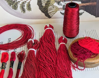 Red Embroidery Materials Kit for: Goldwork, Tambour, Luneville, Zardozi