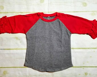 Stripe Icing Ruffle Raglan Shirts Multiple Colors | Etsy