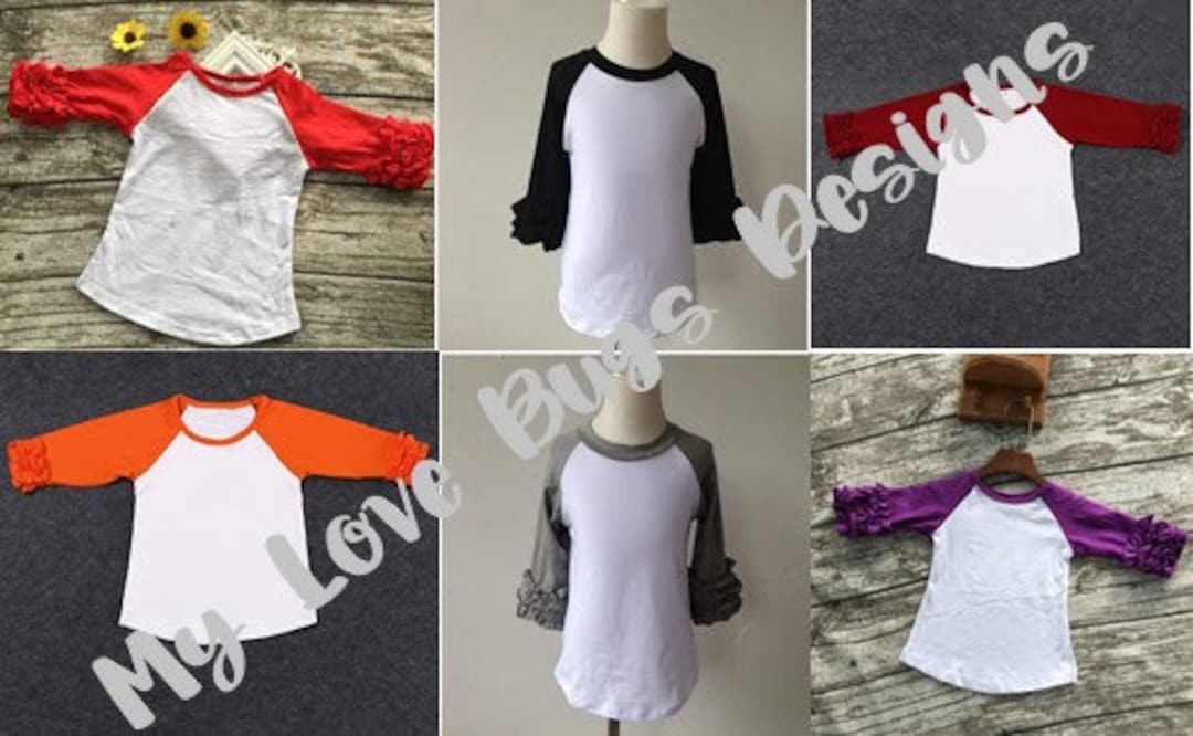 ADULT Ruffle Raglan Shirts 3/4