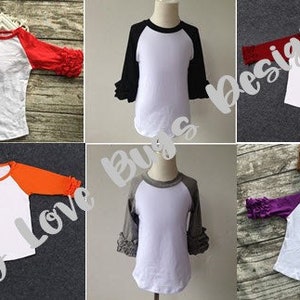 ADULT Ruffle Raglan Shirts 3/4