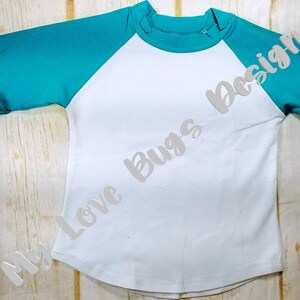 Girls Teal Ruffle Raglan Shirts- Monogramable Shirts - Etsy