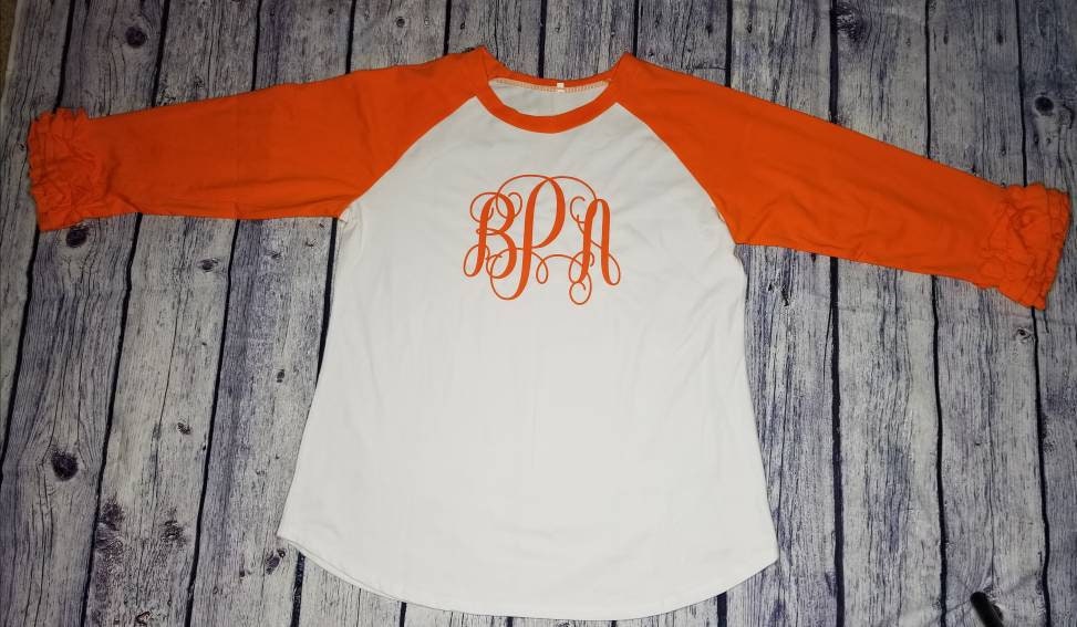 ADULT Ruffle Raglan Shirts 3/4