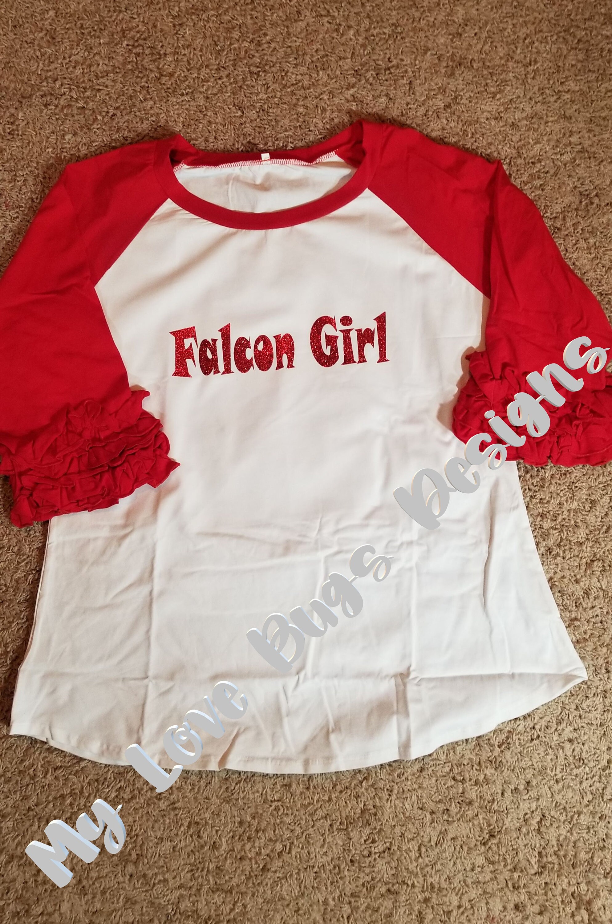 ADULT Ruffle Raglan Shirts 3/4