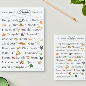 Plant Based Protein Chart | Vegan Protein Foods Cheat Sheet | Vegan ...