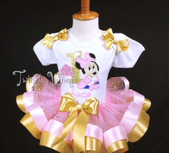 Minnie Mouse Birthday Tutu Outfit with matching Hair Bow;1st 4th 2nd 5th 3rd