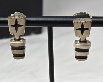Vintage Lisa Jenks 925 Sterling Tribal Drop Earrings