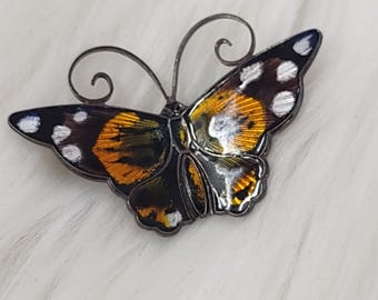 VTG David Andersen Norway Sterling Enamel Monarch Butterfly
