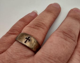 James Avery Crosslet Ring Wide Band 925 Retired Sz 9