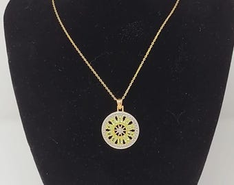 Nouveau collier Ross-Simons en vermeil or, péridot et zircon cubique, motif tournesol