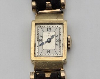 Reloj Omega Art Déco vintage para mujer, de oro de 18 quilates.