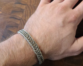 Hand Forged Sterling Silver Viking Weave Bracelet - Custom Sized