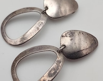 Mexico 925 Sterling Modernist Taxco Style Earrings