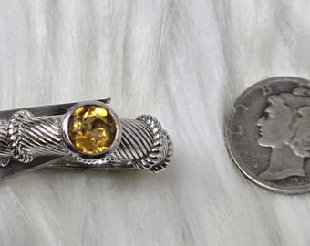 Judith Ripka Sterling Silver Citrine Ring Size 8 Signed 925