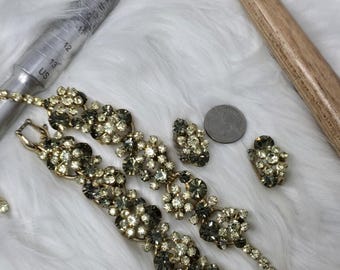 Juliana D&E Rhinestone Parure Set Necklace Bracelet Earrings