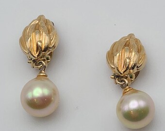 Grossé for Dior 1965 Pearl and Flame Clip Earrings