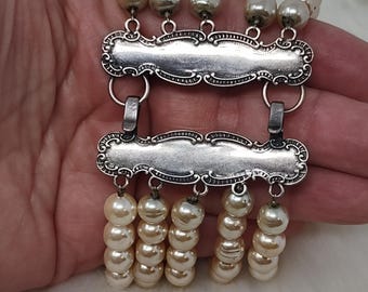 Vintage Foree Hunsicker Sterling 925 5 Strand Pearl Bracelet