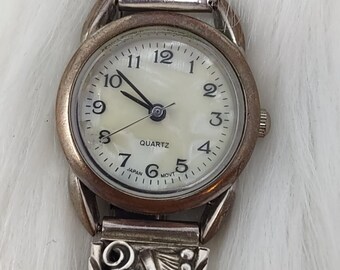 Vintage Sterling Silver Y Signed Southwestern Quartz Watch