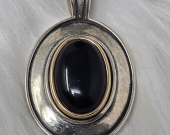 James Avery 14K Gold Sterling Silver Black Onyx Pendant