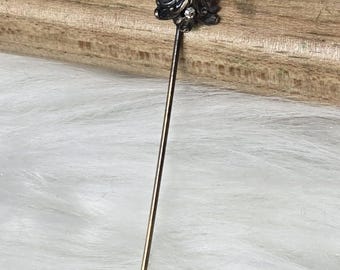 Antique Victorian Green Man Gargoyle Stickpin Diamond 925
