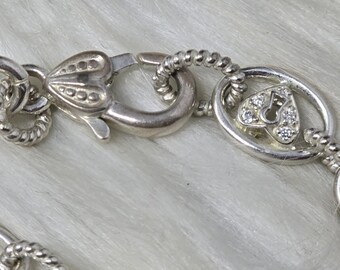 Collier rare Judith Ripka en argent sterling avec cadenas en forme de cœur, 50 cm (20 pouces).