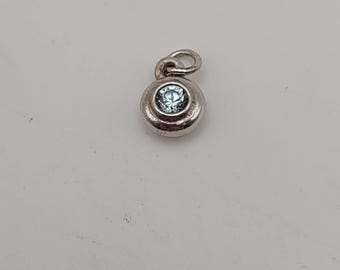 James Avery Aqua Spinel Charm March Remembrance 925