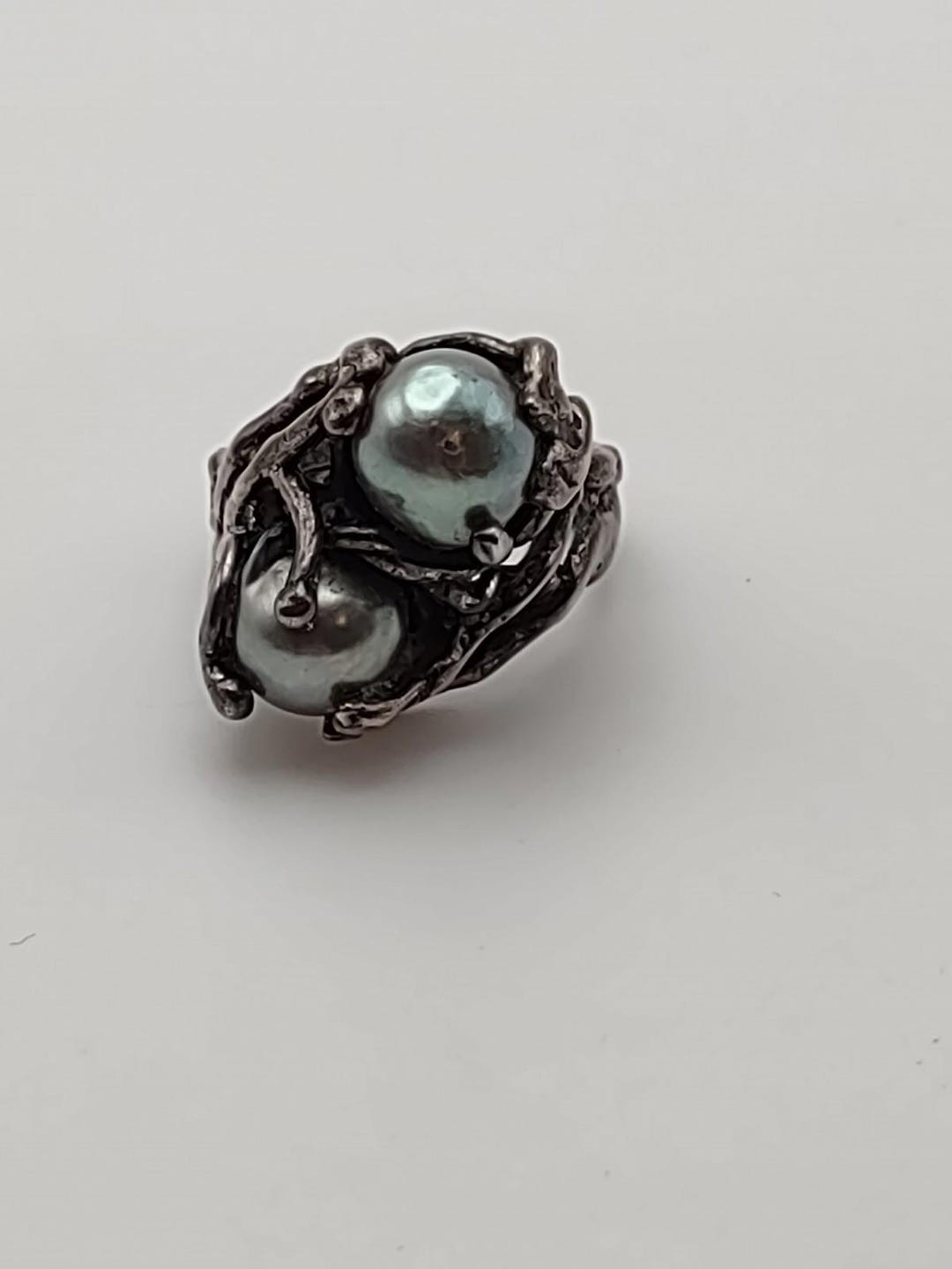 Gothic Pearl Rings Goth Sterling Silver Dark Baroque Pearl Ring Size 6 - Etsy