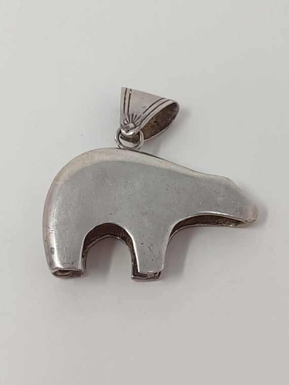 Vintage Navajo Silver Bear Pendant Glenn Sandoval GS … - Gem