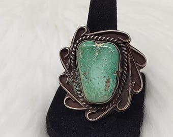 VTG Sterling Silver Turquoise Ring Sz 6.5 Southwestern 16.7g