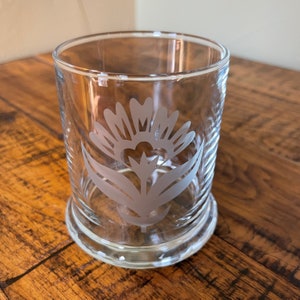 Etched Glass Candle Holder, Flower Candle Holder, Plant Mom Gift, Christmas Gift for Coworker, Unique Desk Decor For Women, New Apartment