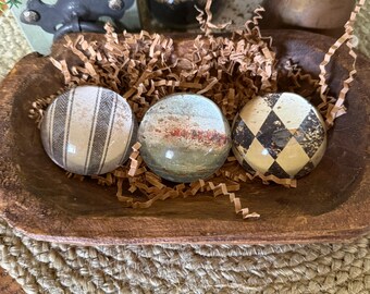 Mini Glass Paperweights, Grunge Design, Unique Stocking Stuffer for Dad, Christmas Gift for Brother in Law, Desk Accessory, for Coworker