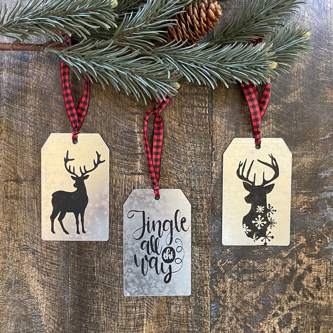 Rustic Metal Ornament, Jingle All the Way, Christmas Clearance Sale