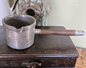 Vintage Pewter Pourer, Primitive Pouring Pot,  Unique Christmas Gift for Baker,  Gift for Mother, Rustic Farmhouse Decor