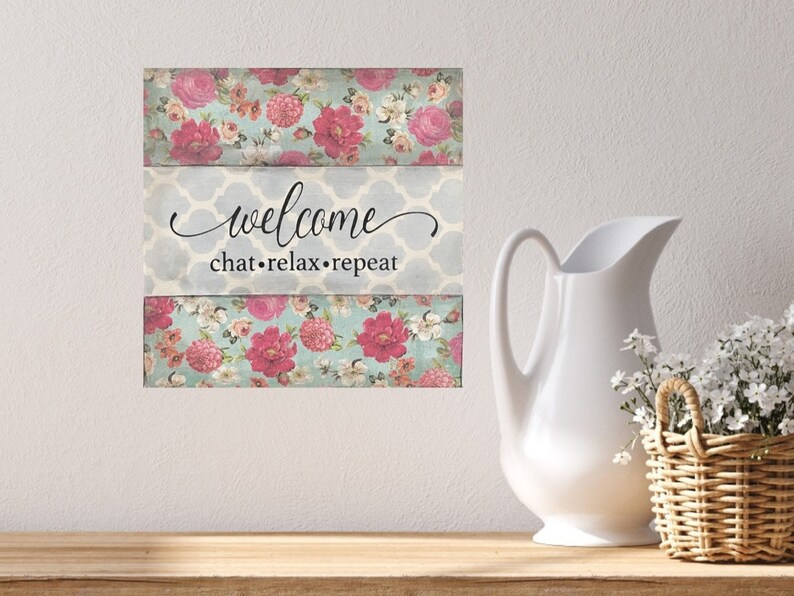 Wellcome Pitcher Cute Welcome Sign Flowers, Unique Christmas Gift for Sister in Law ...