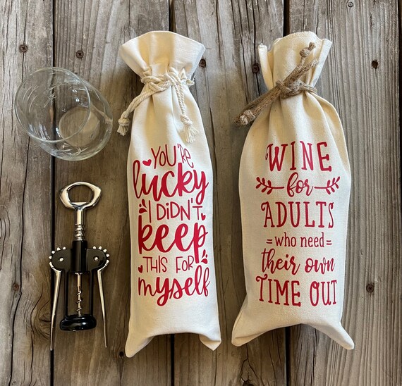 Funny Wine Bottle Bag Christmas Wine Gift Bag Sassy Christmas Hostess Gift Christmas Gift for Wine Lover Dinner Party Gift for Neighbor Etsy