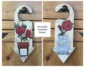Doorknob Hanger, Mother's Day Gift for Grandma, Reversible Sign for Door Handle, Thank You Gift for Coworker, Birthday Gift for Gardner
